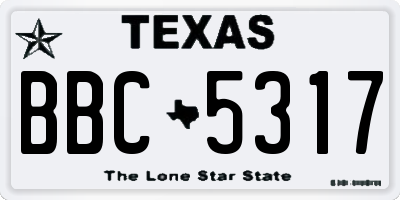 TX license plate BBC5317