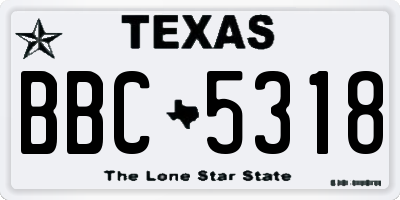 TX license plate BBC5318
