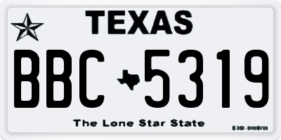 TX license plate BBC5319