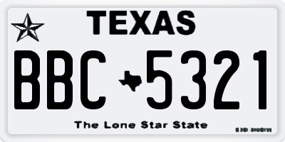 TX license plate BBC5321