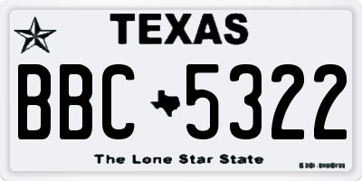 TX license plate BBC5322