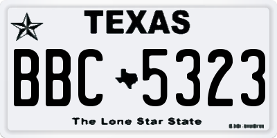 TX license plate BBC5323