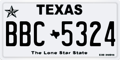 TX license plate BBC5324