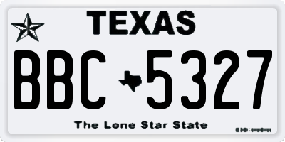 TX license plate BBC5327