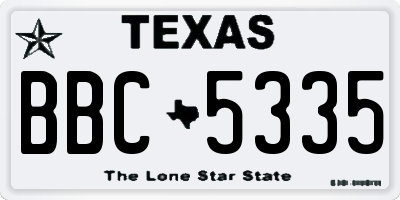 TX license plate BBC5335