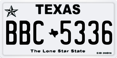 TX license plate BBC5336