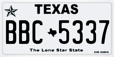 TX license plate BBC5337
