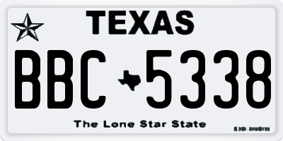 TX license plate BBC5338