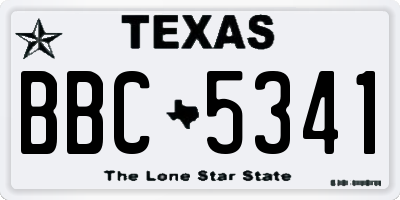 TX license plate BBC5341