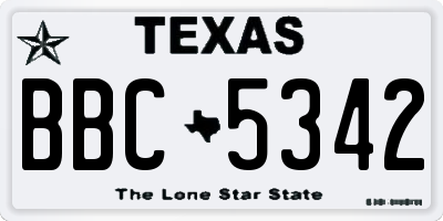 TX license plate BBC5342