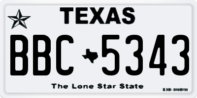 TX license plate BBC5343
