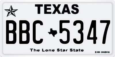 TX license plate BBC5347