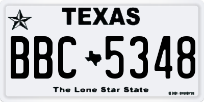 TX license plate BBC5348