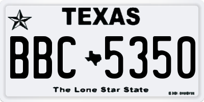 TX license plate BBC5350