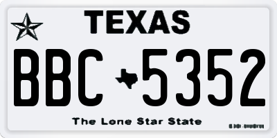 TX license plate BBC5352