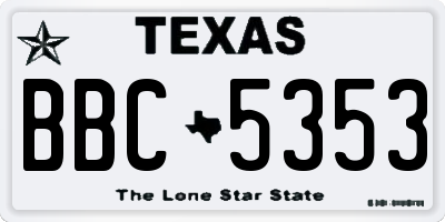 TX license plate BBC5353