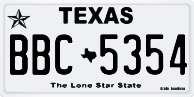 TX license plate BBC5354