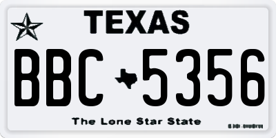 TX license plate BBC5356