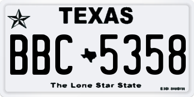 TX license plate BBC5358