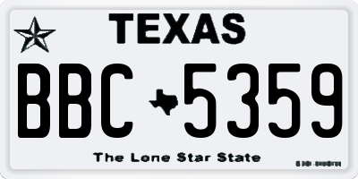 TX license plate BBC5359