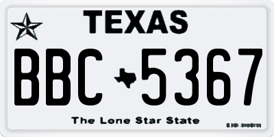 TX license plate BBC5367