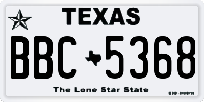 TX license plate BBC5368