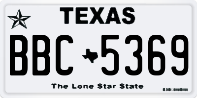 TX license plate BBC5369