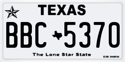 TX license plate BBC5370