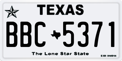 TX license plate BBC5371