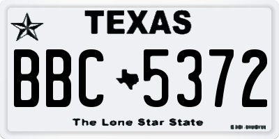 TX license plate BBC5372