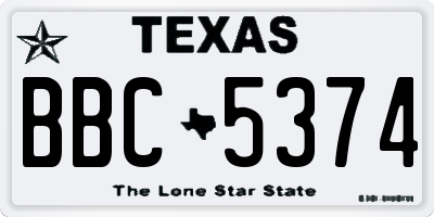 TX license plate BBC5374