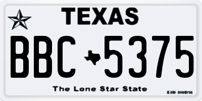 TX license plate BBC5375