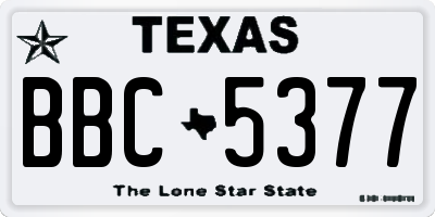 TX license plate BBC5377