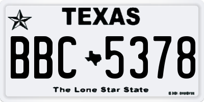 TX license plate BBC5378