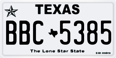 TX license plate BBC5385