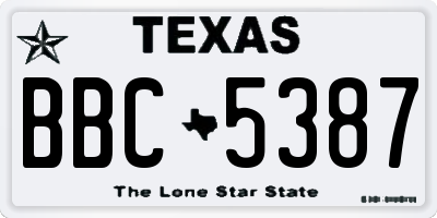 TX license plate BBC5387