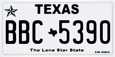 TX license plate BBC5390