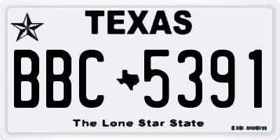TX license plate BBC5391