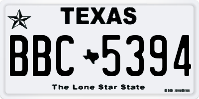 TX license plate BBC5394