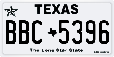 TX license plate BBC5396