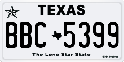TX license plate BBC5399