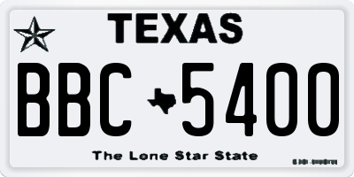 TX license plate BBC5400