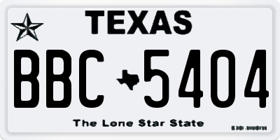 TX license plate BBC5404