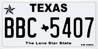 TX license plate BBC5407