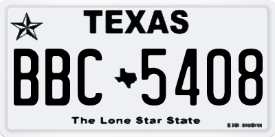 TX license plate BBC5408