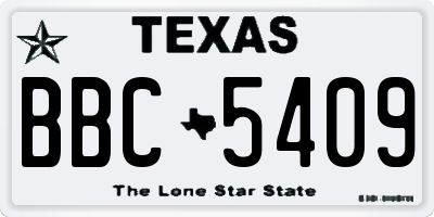 TX license plate BBC5409