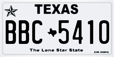 TX license plate BBC5410