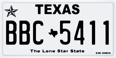 TX license plate BBC5411