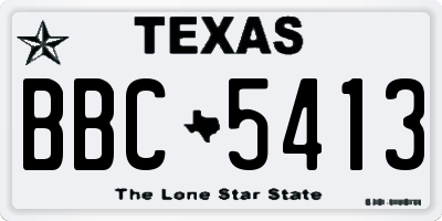 TX license plate BBC5413