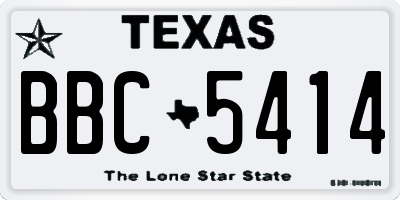 TX license plate BBC5414